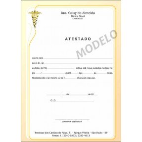 Atestado Médico Colorido - Cod: M103