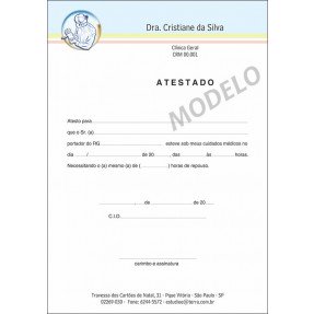 Atestado Médico Colorido - Cod: M104