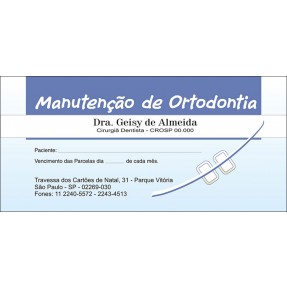 200 Carnês de Ortodontia - 009 - Capa Azul Claro