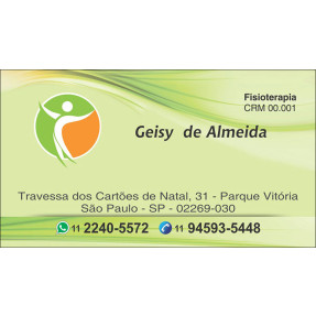 Cartão de Visita para Fisioterapeutas com Verniz - Cod: FS109
