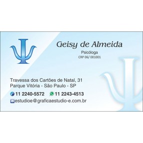 Cartão de Visita para Psicólogos com Verniz - Cod: P150