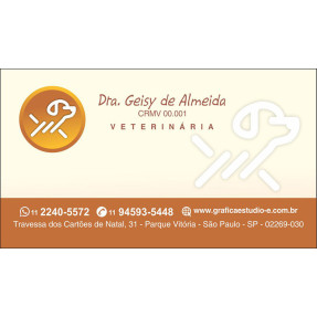 Cartão de Visita Veterinário com Verniz - Cod: V104