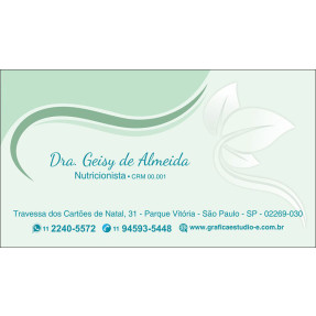 Cartão de Visita para Nutricionistas com Verniz - Cod: N101
