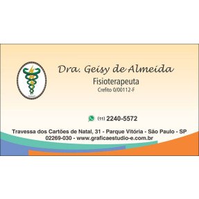 Cartão de Visita para Fisioterapeutas com Verniz - Cod: FS114