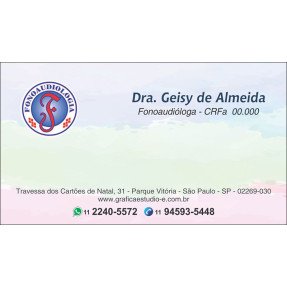Cartão de Visita para Fonoaudiólogos com Verniz - Cod: FN106