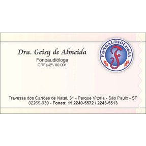 Cartão de Visita para Fonoaudiólogos com Verniz - Cod: FN170