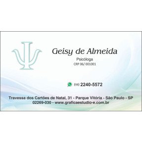 Cartão de Visita para Psicólogos com Verniz - Cod: P113