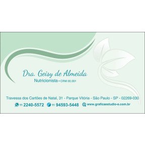 Cartão de Visita para Nutricionistas com Verniz - Cod: N101