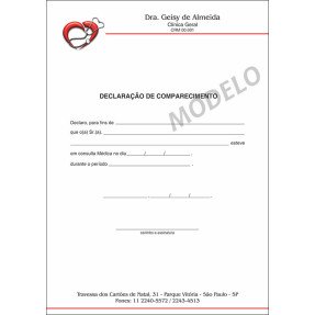 Declaração Médica de Comparecimento Colorida - Cod: M108