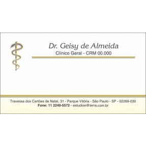 Cartão de Visita Médico com Verniz - Cod: M049