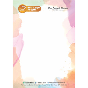 Papel Timbrado Colorido - Personalizado com Logotipo - Cod: 273