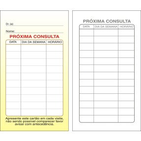Cartões de Próxima Consulta Amarelo