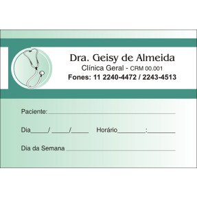 Blocos de Próxima Consulta para Médicos - Cod: M015 Verde