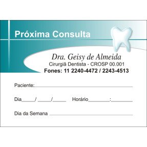 16 Blocos de Próxima Consulta - Cod: 028