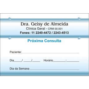 Blocos de Próxima Consulta para Médicos - Cod: M047