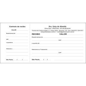 3 Blocos de Recibo Médico com Canhoto PB