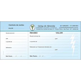 3 Blocos de Recibo para Fisioterapeutas com Canhoto Colorido - Cod: FS140