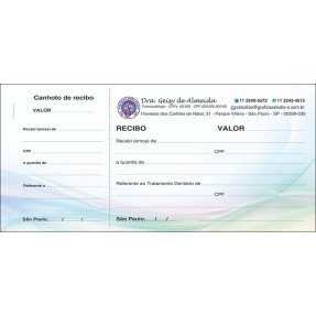 3 Blocos de Recibo para Fonoaudiólogos com Canhoto Colorido - Cod: FN113