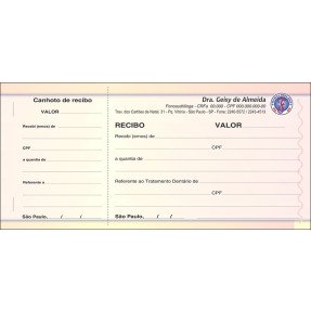 3 Blocos de Recibo para Fonoaudiólogos com Canhoto Colorido - Cod: FN170