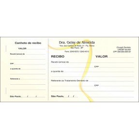 3 Blocos de Recibo Odontológico com Canhoto Colorido - Cod: D013
