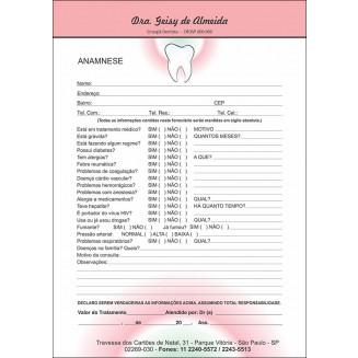 Anamnese Odontológica Colorida - Cod: D068