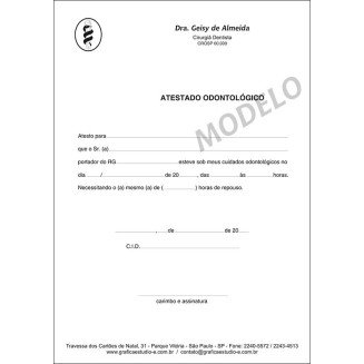 Atestado Odontológico PB - 020