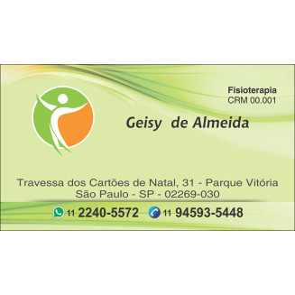 Cartão de Visita para Fisioterapeutas com Verniz - Cod: FS109