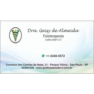 Cartão de Visita para Fisioterapeutas com Verniz - Cod: FS113