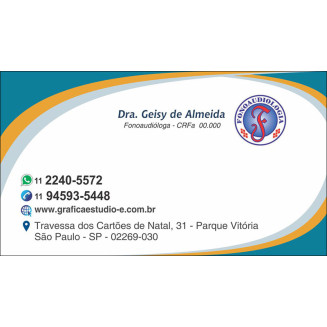 Cartão de Visita para Fonoaudiólogos com Verniz - Cod: FN108