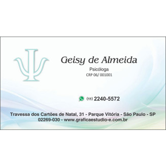 Cartão de Visita para Psicólogos com Verniz - Cod: P113