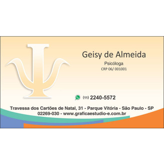 Cartão de Visita para Psicólogos com Verniz - Cod: P114