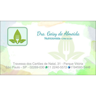 Cartão de Visita para Nutricionistas com Verniz - Cod: N102