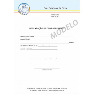 Declaração Médica de Comparecimento Colorida - Cod: M104