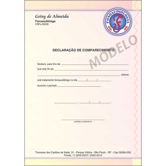 Declaração Médica de Comparecimento Colorida - Cod: M017