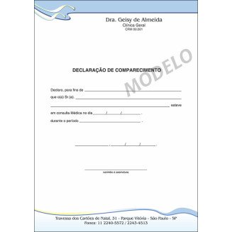 Declaração Médica de Comparecimento Colorida - Cod: M106