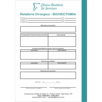 Formulário de Relatório Cirúrgico de Bichectomia - RCB 400 - Frente