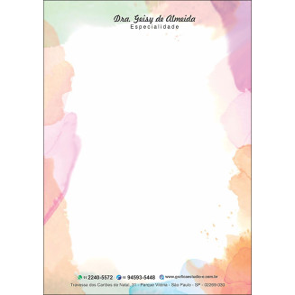 Papel Timbrado Colorido - Personalizado - Cod: 273