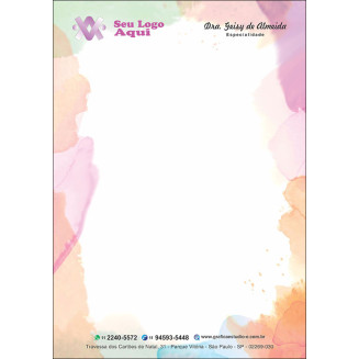 Papel Timbrado Colorido - Personalizado com Logotipo - Cod: 273