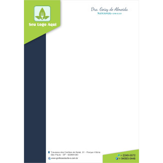 Papel Timbrado Colorido - Personalizado com Logotipo - Cod: 274