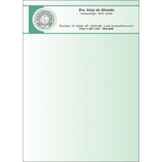 Receituário para Fonoaudiólogos Colorido - Cod: FN015 Verde